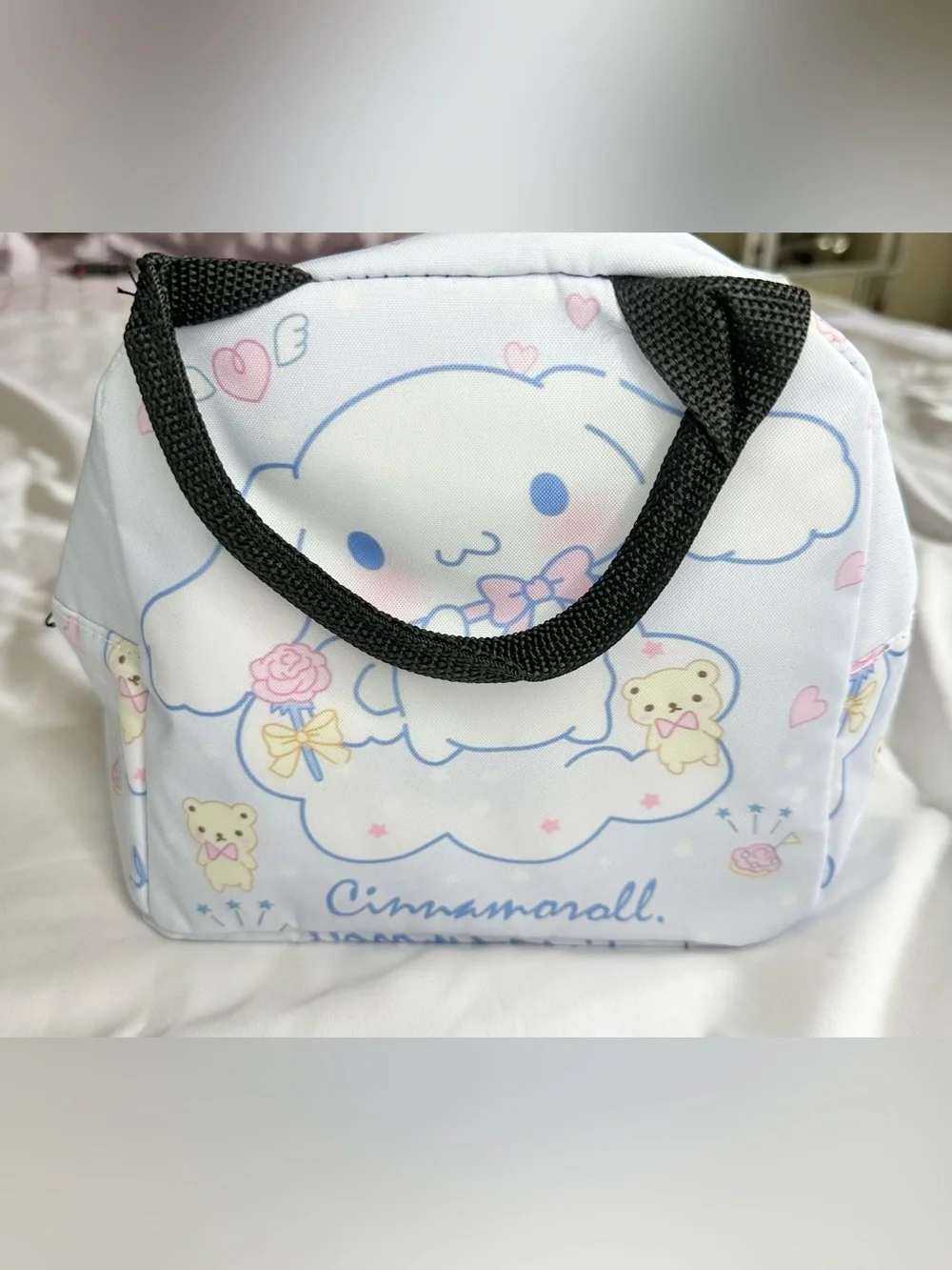 Cinnamoroll Pastel Blue Insulated Lunch Bag Kawaii Cooler Tote